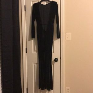 Black velvet maxi dress